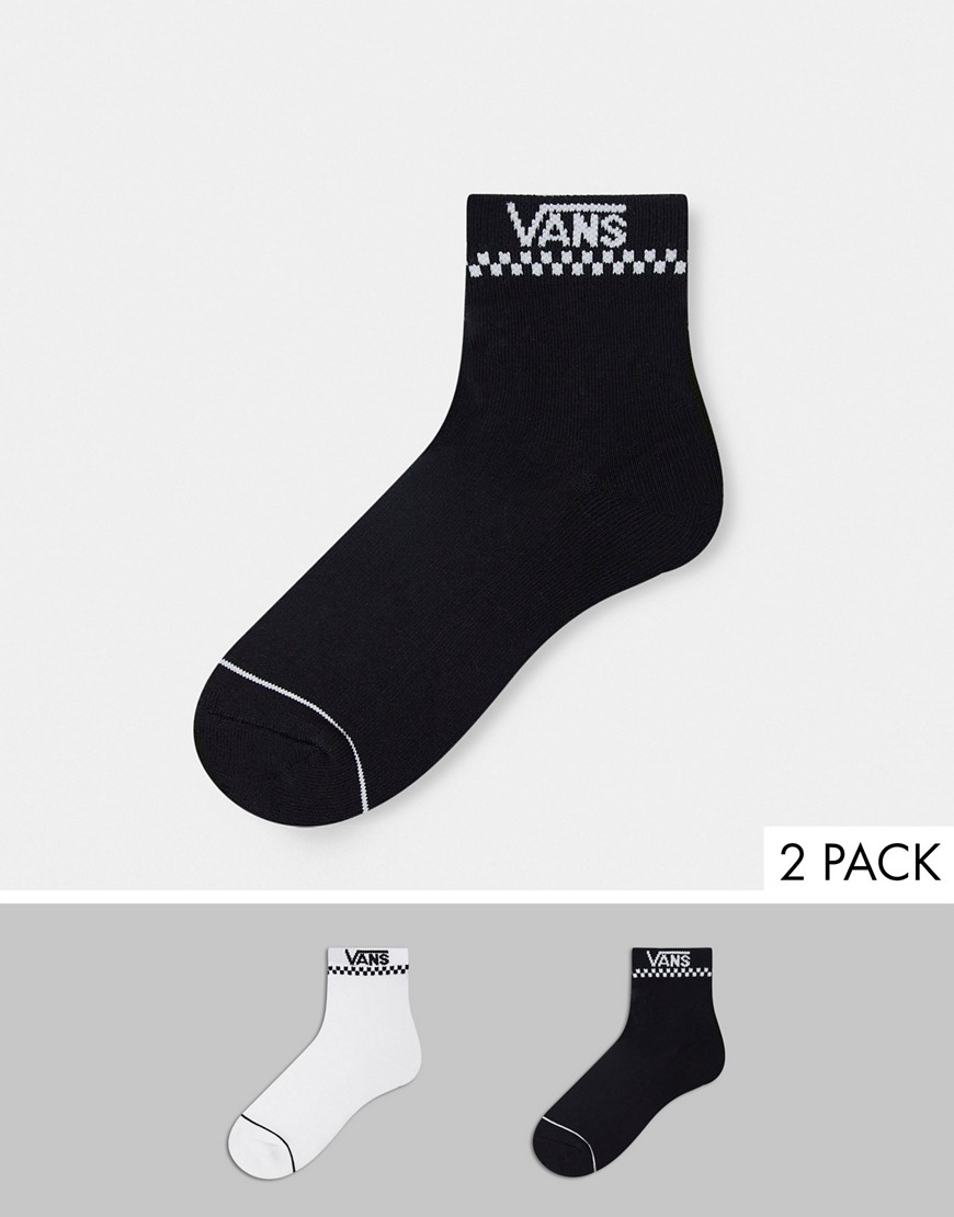 Vans Peek-A-Check socks in black and white