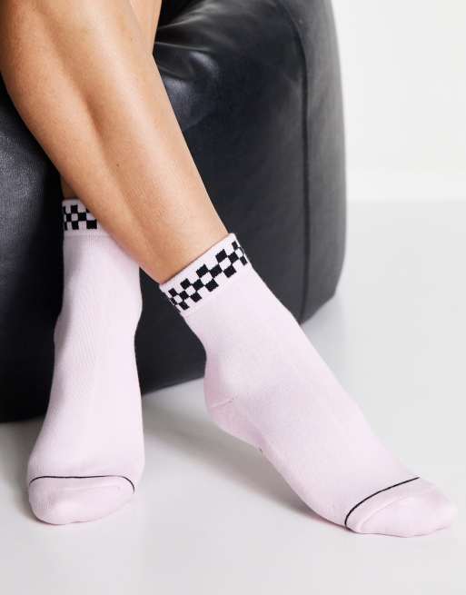 Vans Peek-a-Check socks in pink 