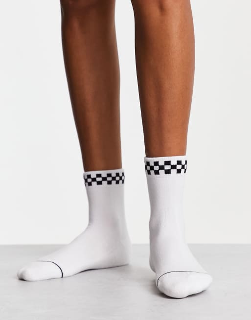 Vans Peek-A-Check socks in white 