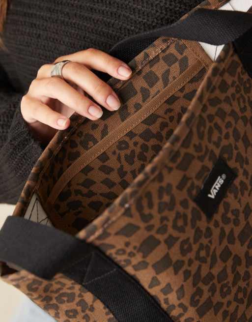 Vans - Pergs - Brun og sort og mellemstor tote-taske med gravhundeprint, 3 af 4