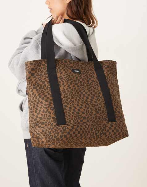 Vans pergs dachshund print tote bag in brown and black - view 1