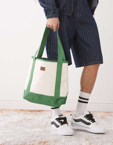 Vans – Pergs – Torba typu tote w kolorze złamanej bieli i zieleni - view 1