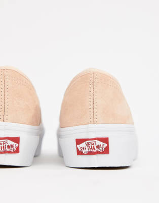 vans pink authentic platform suede trainers