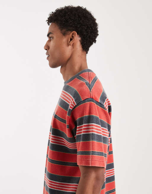 Vans Pique stripe knit in racing red, 4 of 5