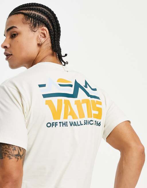 Vans – Planta – Naturvit t-shirt med bergstryck baktill, 3 av 4