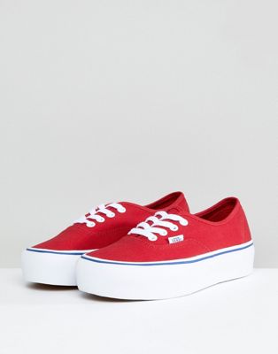 Vans Platform Authentic Sneakers In Red | ASOS