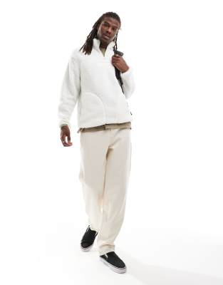 Vans - Polaire à col zippé en sherpa coupe carrée - Blanc