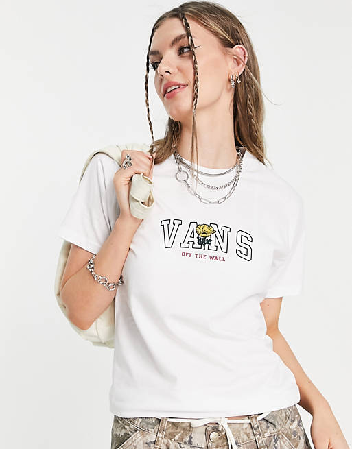 Vans - Poppy Champs - T-shirt in wit 
