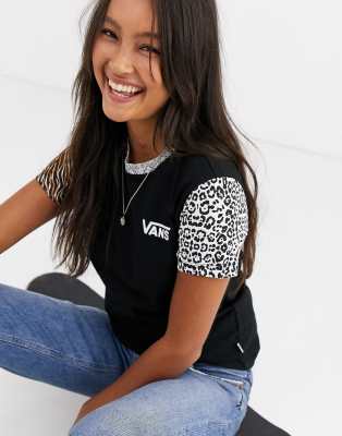 vans leopard print t shirt