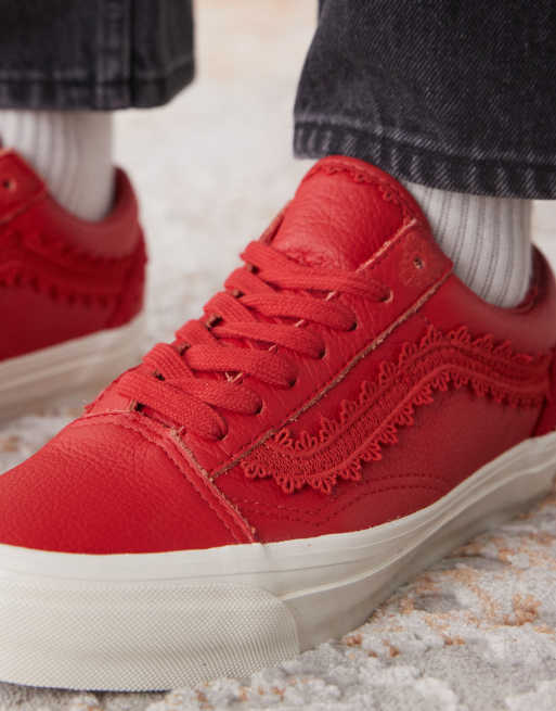 Vans Premium old skool in racing red, 4 of 5