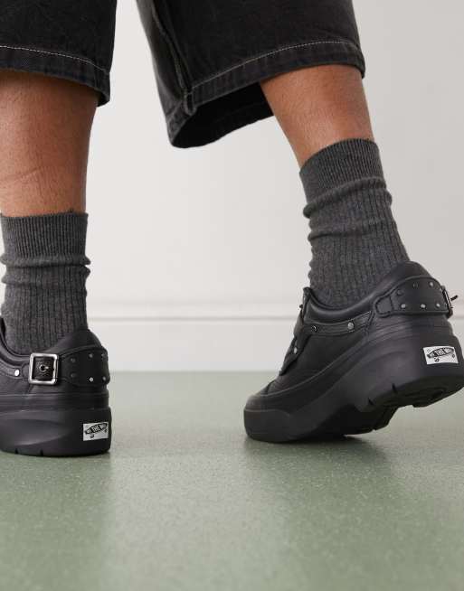 Outfit Vans Pelle Nera Uomo Vans Premium Old Skool Scarpe Nere Con