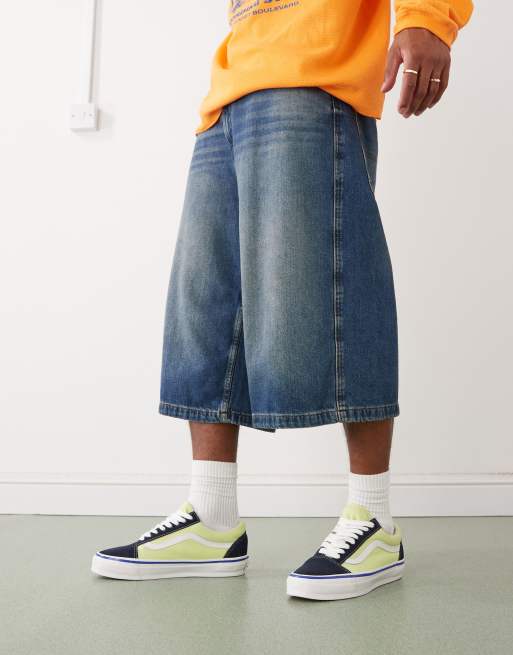 国内配送 VANS PREMIUM OLD SKOOL 90s NAVY/LIME Vans Premium old skool trainers in navy & lime | ASOS