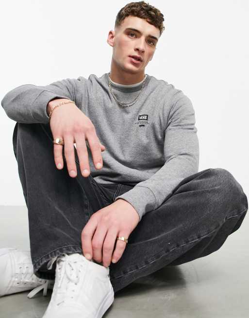 Vans Pressed Floral back print sweatshirt in grey