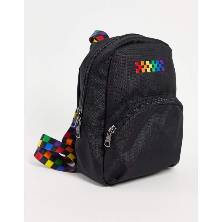 Rainbow checkered backpack hotsell