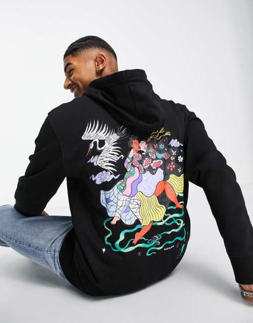Vans – Pride OTW Gallery – Czarna bluza z kapturem i nadrukiem na plecach 