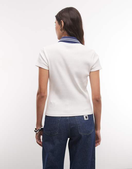 Vans Priscilla polo shirt in white, 4 of 4