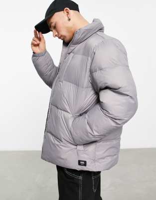 Vans puffer jacket in light grey   - ASOS Price Checker