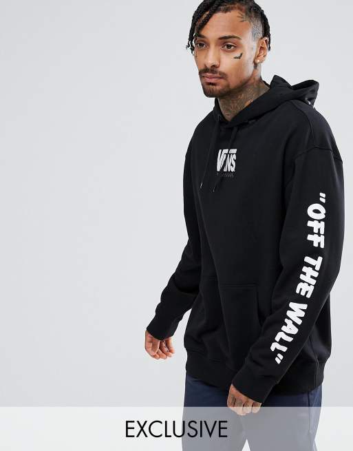 Vans pullover hoodie with arm print in black Exclusive at ASOS