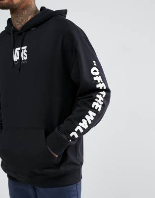 Vans heritage hoodie with arm print hot sale in white