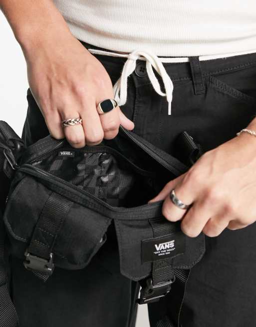 Vans pursue shoulder chest bag in black ripstop