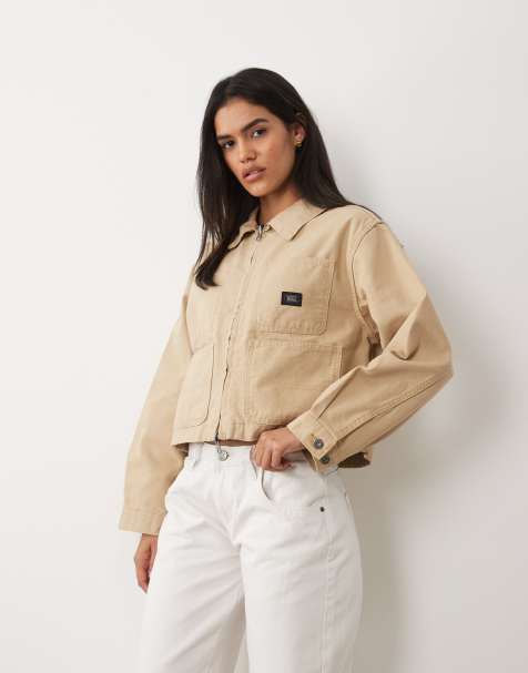 Vans Queens Jacke mit hohem Flor in Naturweiß - view 1