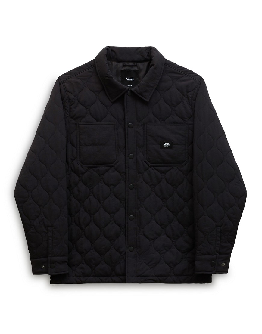 Vans quilted button-up jacket in black