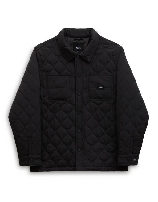 Vans quilted button-up jacket in black | ASOS