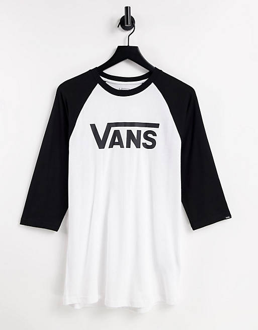 Vans Raglan t-shirt in white/black
