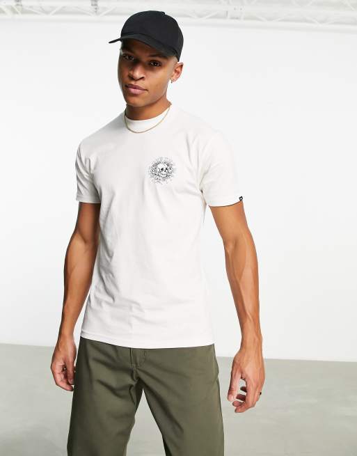 Vans - Råhvid T-shirt med kranieprint og blomstermønster bagpå, 2 af 4