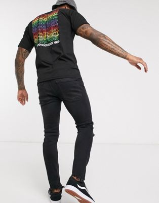 black rainbow vans shirt