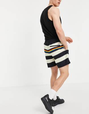 black vans rainbow stripe