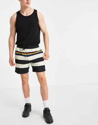 black vans rainbow stripe