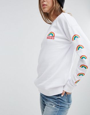 vans white rainbow sweatshirt