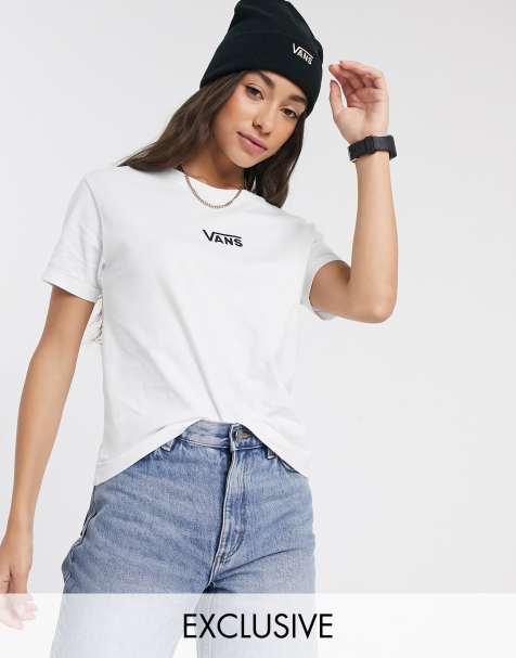 Vans - Rainbox - T-shirt coupe carrée surpiqué - Blanc en exclusivité chez ASOS