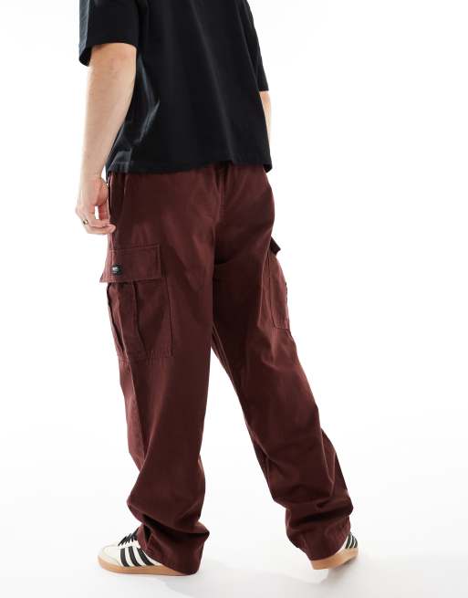 Vans Range baggy tapered pants with elastic waist in dark brown, 3 of 5