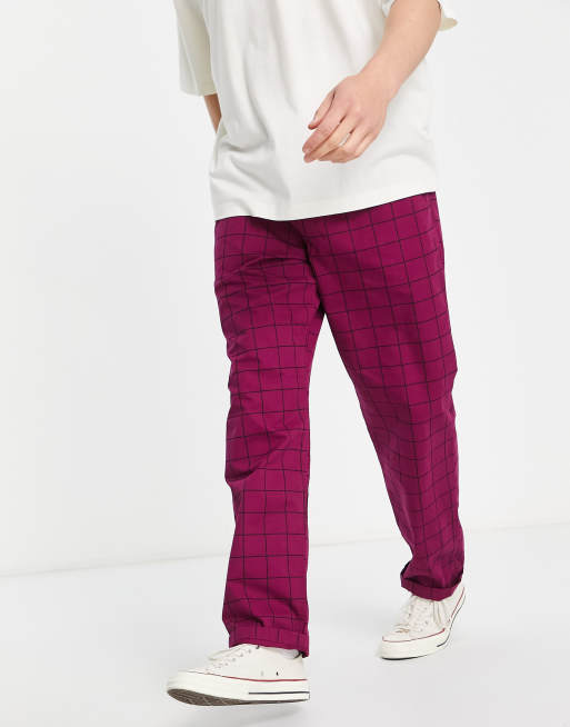 Vans Range loose fit cargo in burgundy