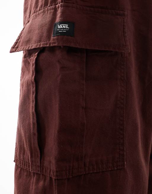 Vans - Range - Mørkebrune baggy bukser med tapered fit og elastisk talje, 4 af 5