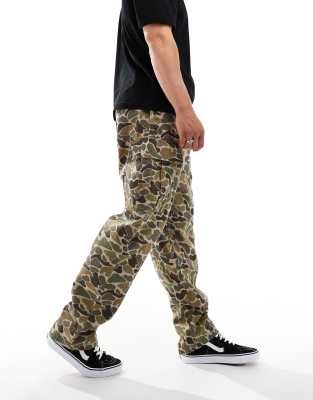Range - Pantalon fusel baggy  taille lastique avec imprim abstrait - Marron et vert - Vans - Modalova