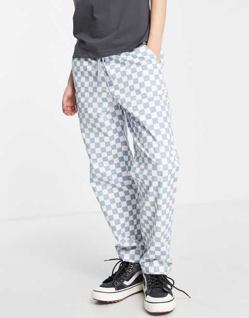 NEW VANS Women's Black White CHECKERBOARD Track Lounge Pants Pant 0 2 XS  $60