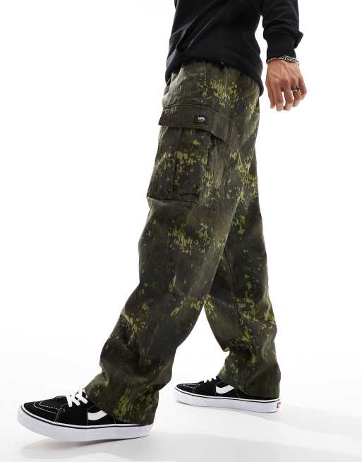 Vans range relaxed cargo trousers in tapered fit camo print