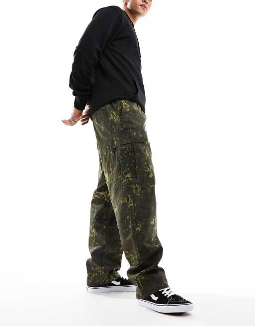 Vans range relaxed cargo trousers in tapered fit camo print