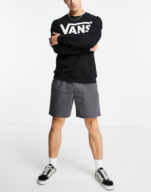 Vans Range relaxed drawstring waist acid wash shorts in gray ASOS