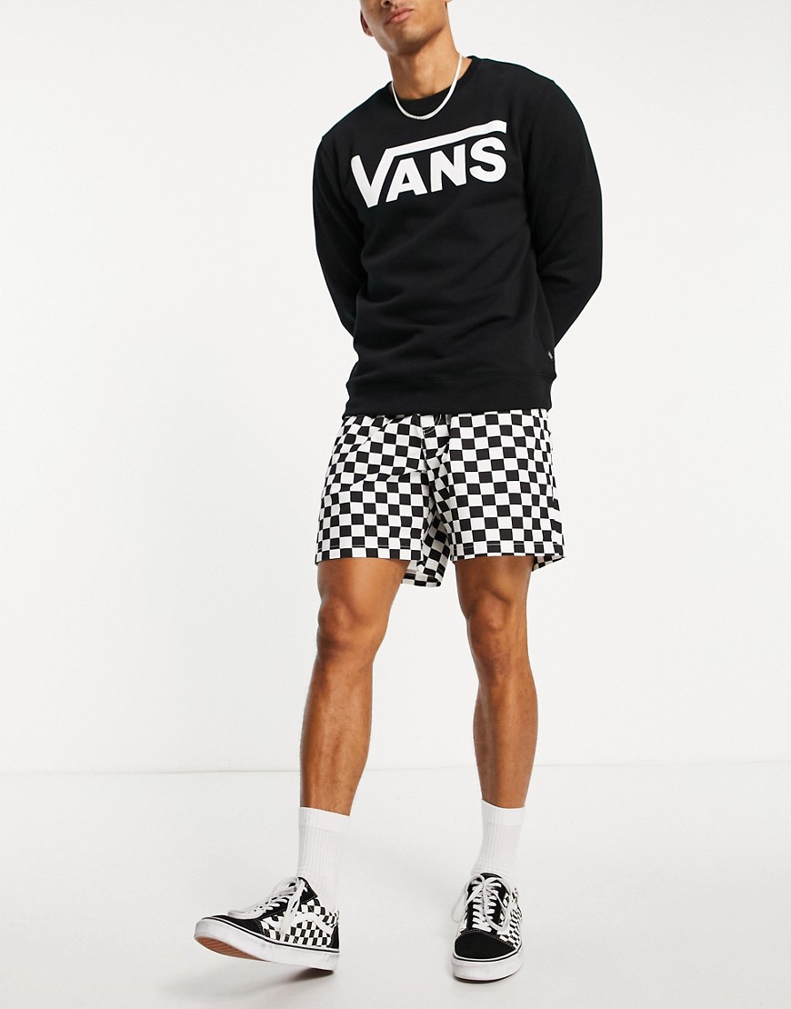 Vans Range relaxed drawstring waist checkerboard shorts in white