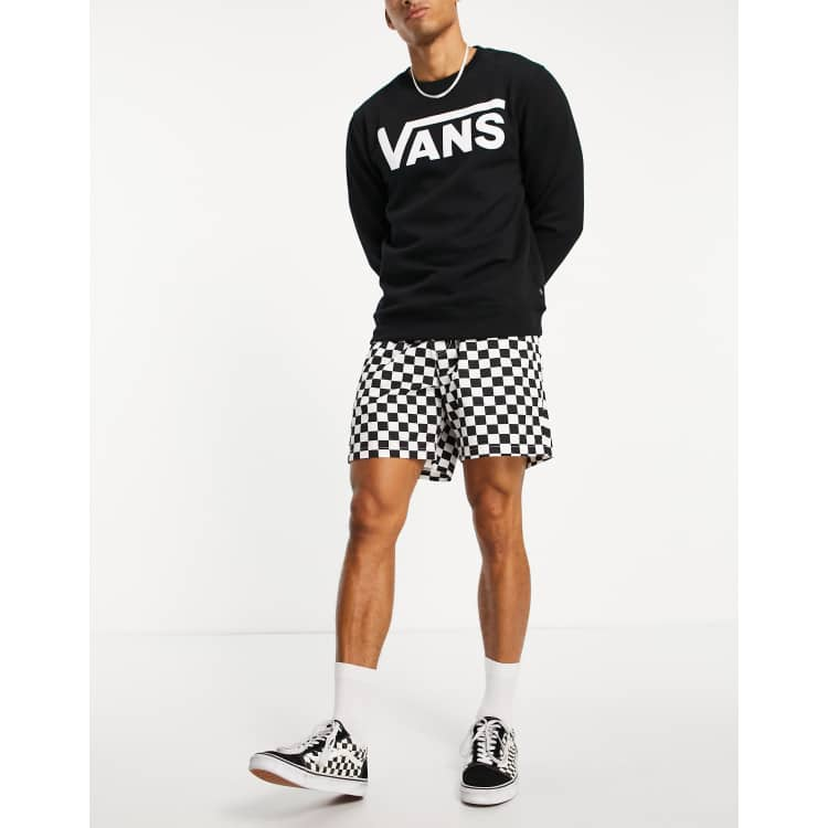 Vans Range relaxed drawstring waist checkerboard shorts in white