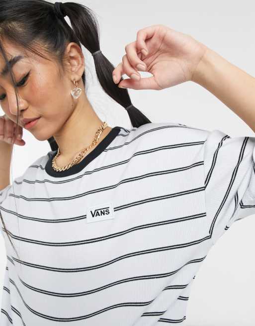 Vans – Raz – Biało-czarny T-shirt w paski