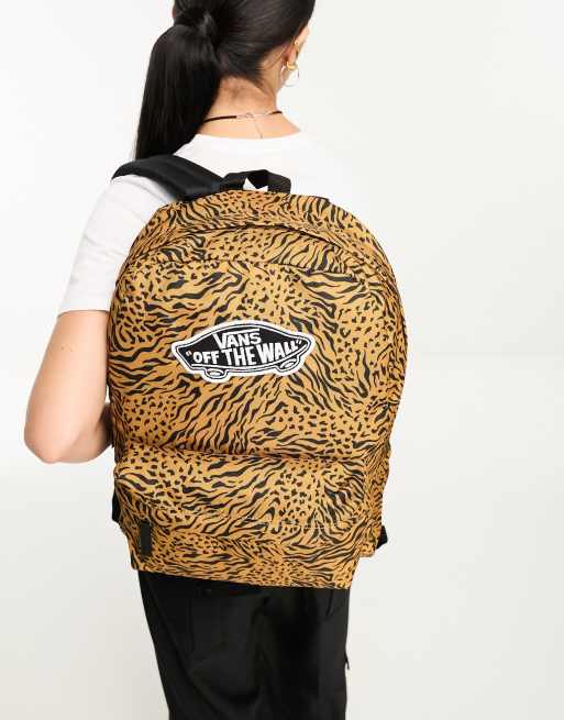 Vans realm leopard clearance print backpack