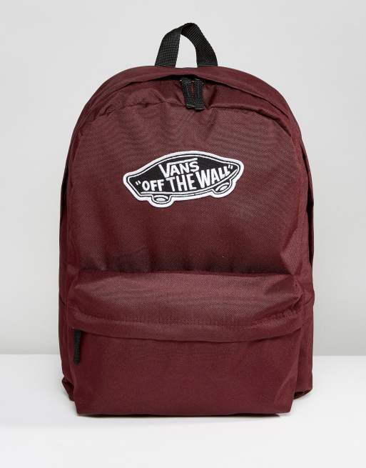 Vans realm store backpack burgundy