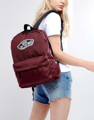 vans realm backpack burgundy