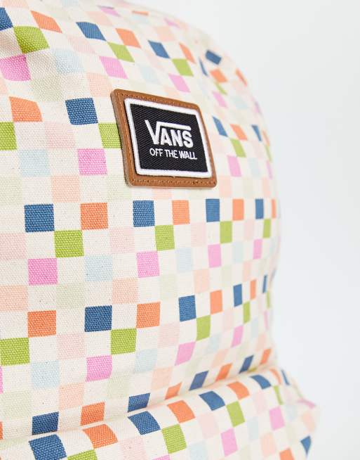 Vans pink clearance checkerboard backpack