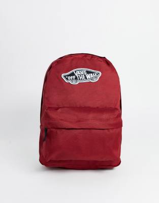 vans realm backpack red